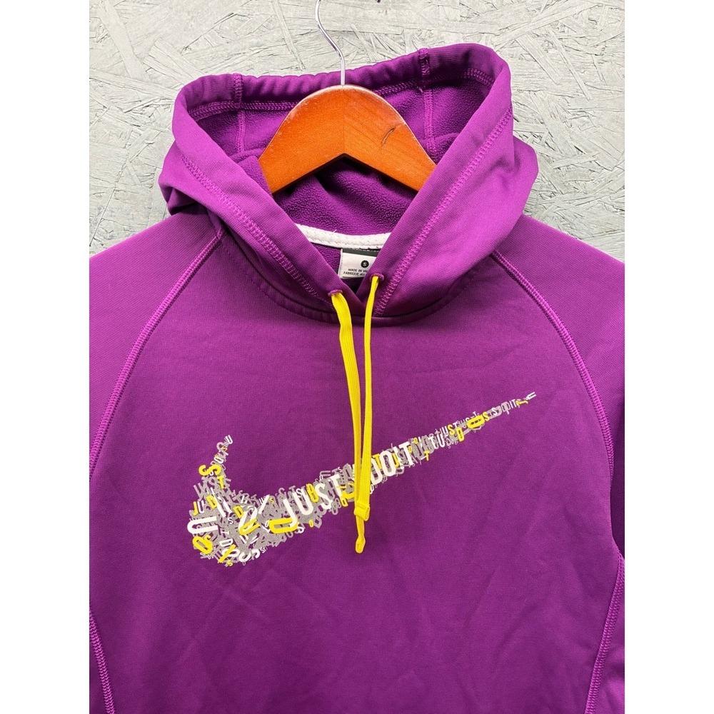 Nike Therma-FIT Graphic Hoodie Sweatshirt Womens S Purple Swoosh Activewear - Picture 2 of 10